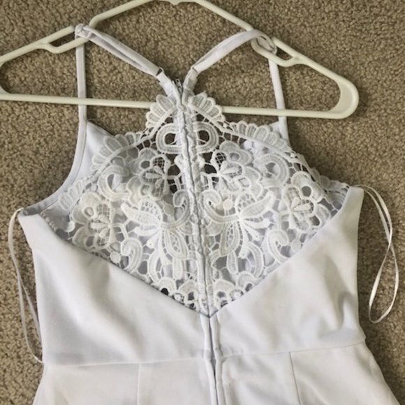 Francescas Elsie Halter White Romper. Size M. Bachelorette Party. Bride. - Picture 5 of 5